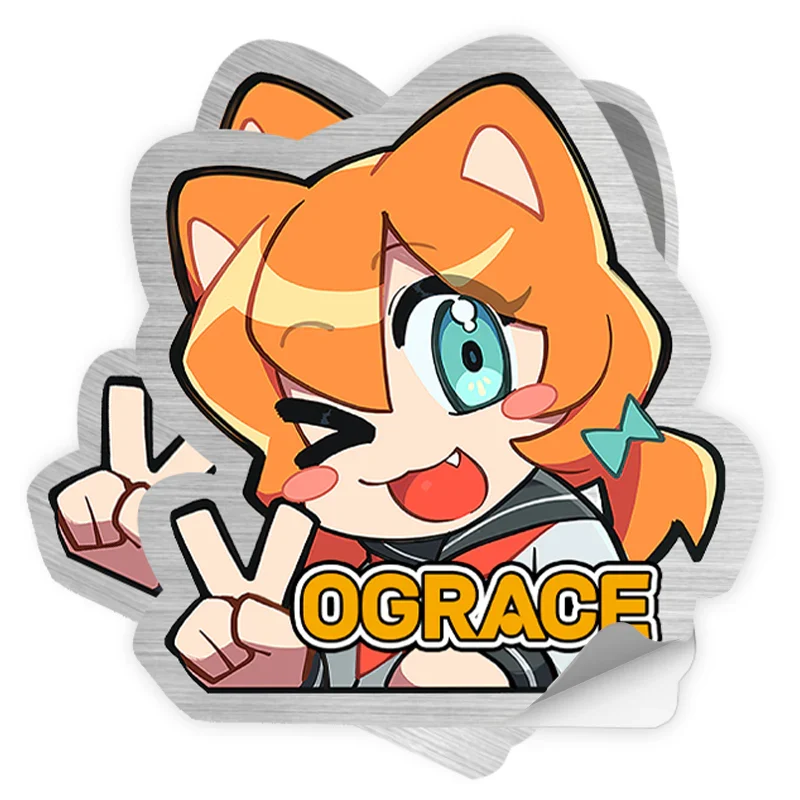 Custom Brushed Silver Stickers