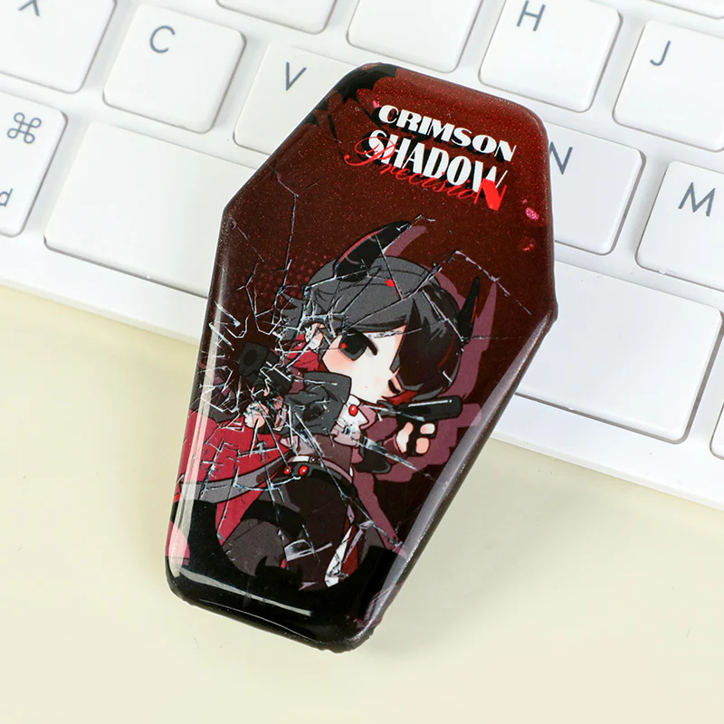 Custom Coffin-Shaped Glitter Holographic Button Pin - Image 9