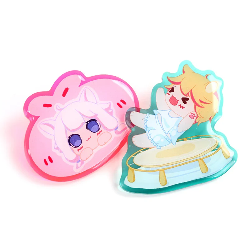 Custom Colored Glitter Epoxy Acrylic Pins