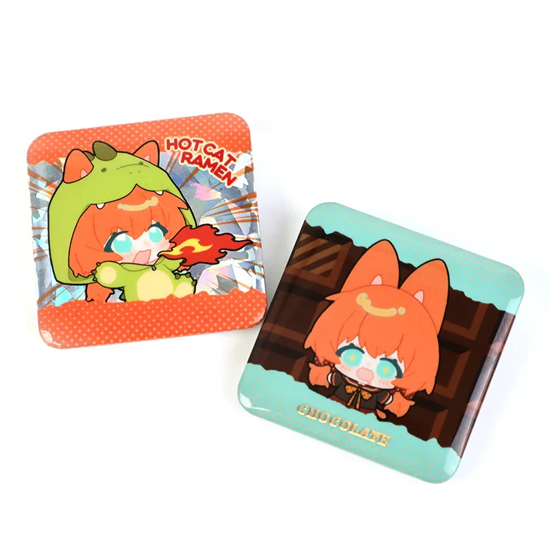Custom Raised Foil Stamping Square Glitter Button Pins - Image 5