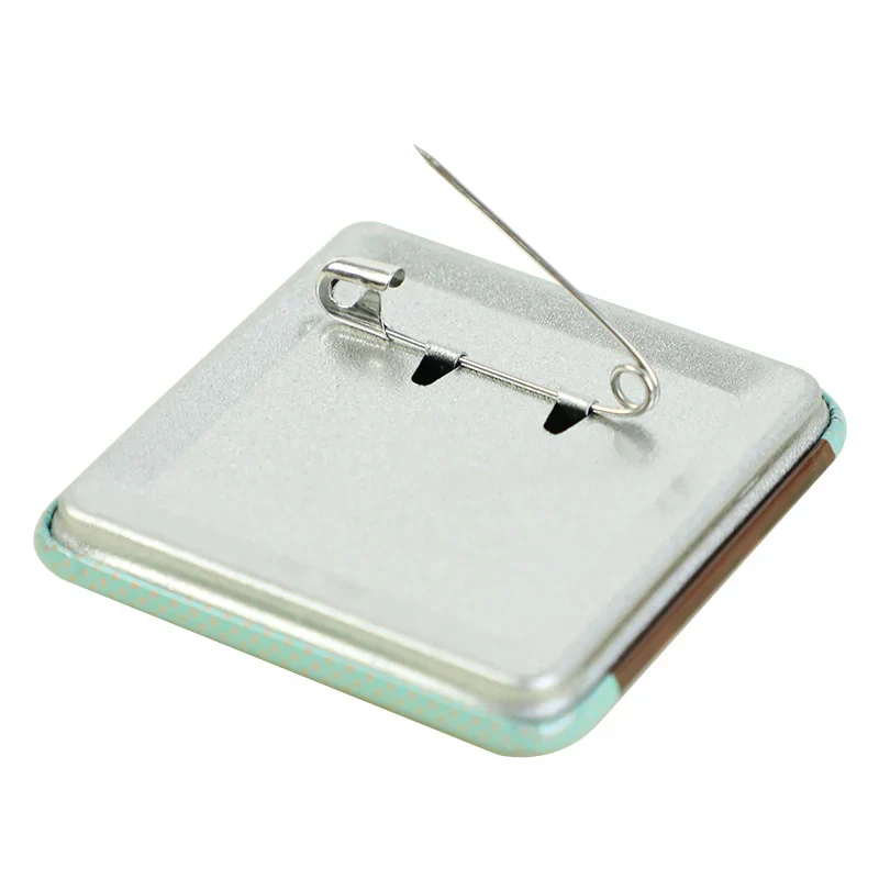 Custom Raised Foil Stamping Square Glitter Button Pins - Image 8