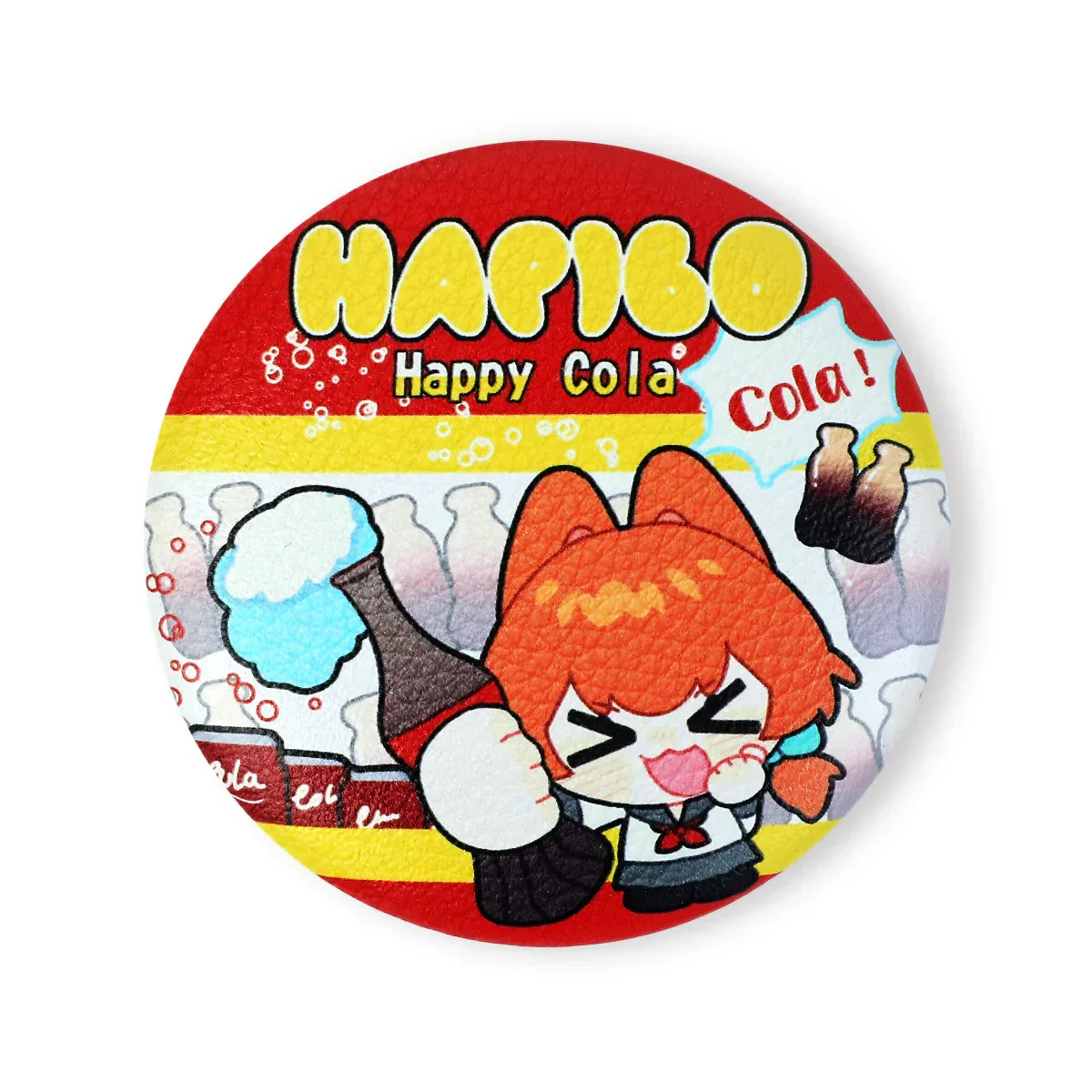 Custom Round PU Leather Button Pins