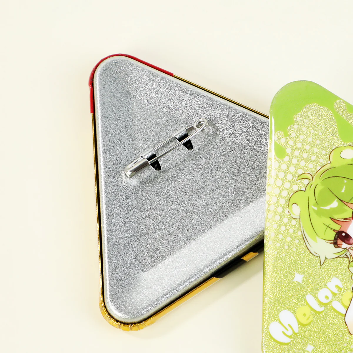 Custom Triangle Glitter Button Pins - Image 5