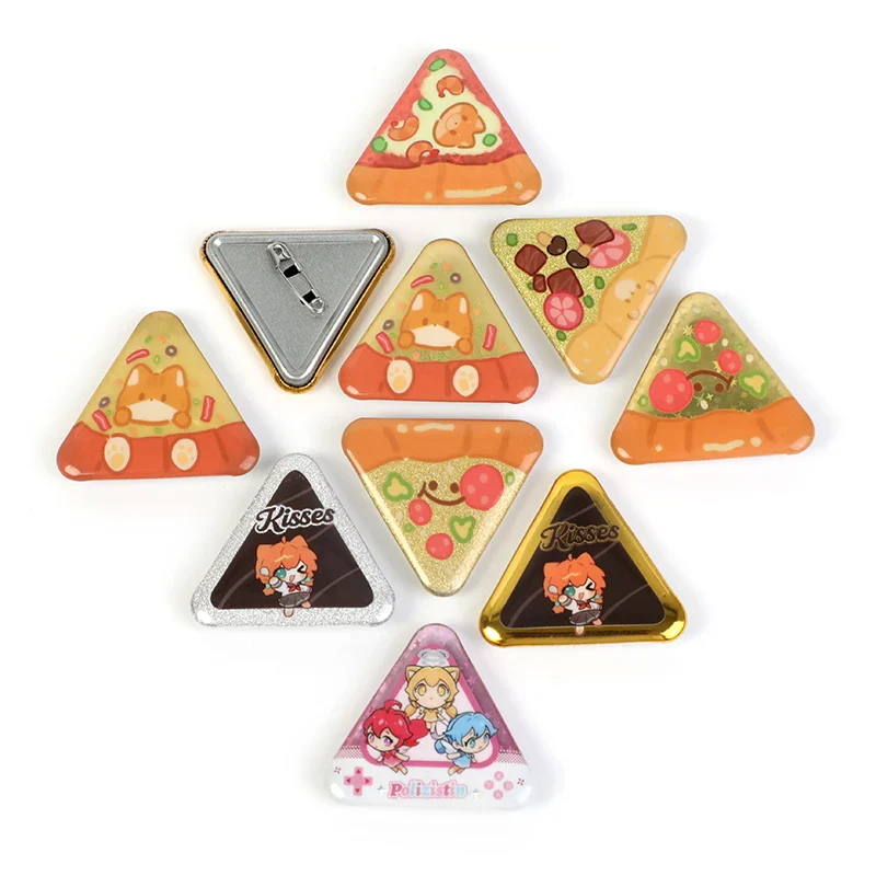 Custom Triangle Glitter Button Pins - Image 7